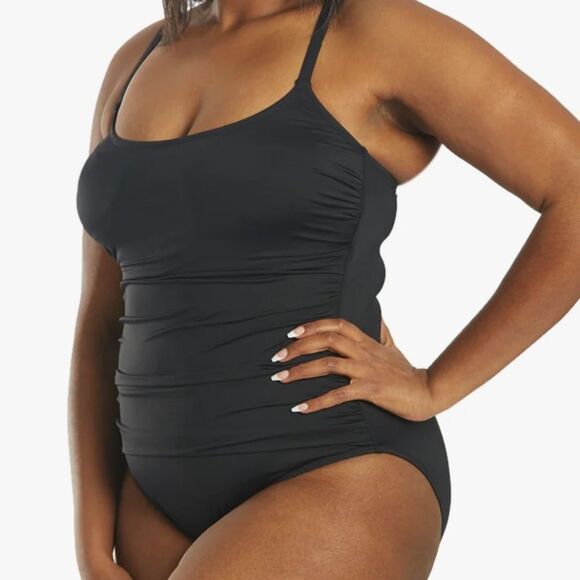 La Blanca Island Goddess Lingerie One Piece Swimsuit, Black, Size 22W, NWT - Picture 1 of 8